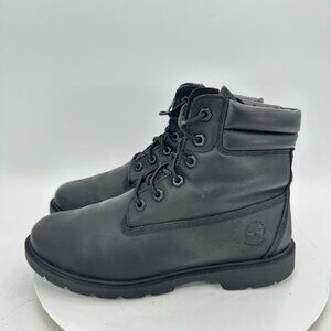 Timberland Boots Linden Woods 6” Women Size 9 Black Leather Waterproof Boot